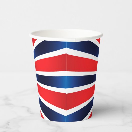 Gobelets En Papier Motif radial bleu rouge (Droite)