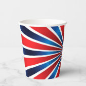 Gobelets En Papier Motif radial bleu rouge (Recto)