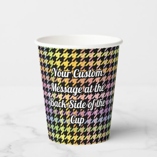 Gobelets En Papier Motif Rainbow Houndstooth (Verso)