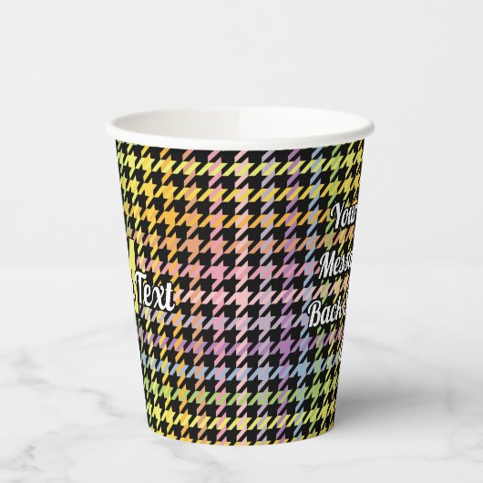 Gobelets En Papier Motif Rainbow Houndstooth (Gauche)