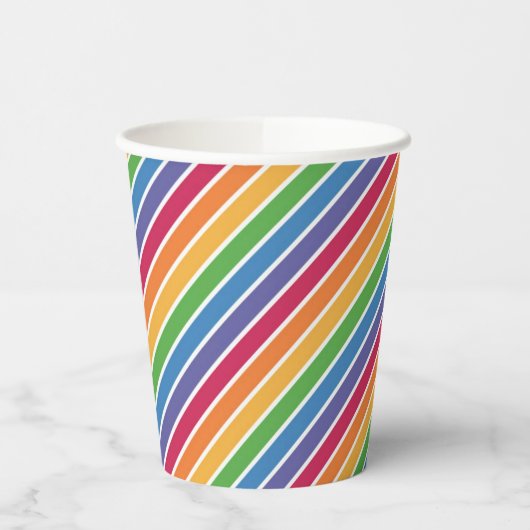 Gobelets En Papier Motif Rainbow Stripes (Gauche)
