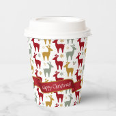 Gobelets En Papier Motif Red Christmas Reindeer#12 ID1009 (Recto)
