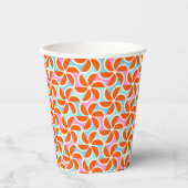 Gobelets En Papier Motif Retro Orange Wedge (Recto)