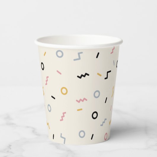 Gobelets En Papier Motif Retro Squiggle (Verso)