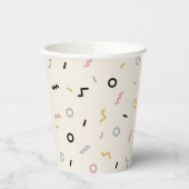 Gobelets En Papier Motif Retro Squiggle (Gauche)