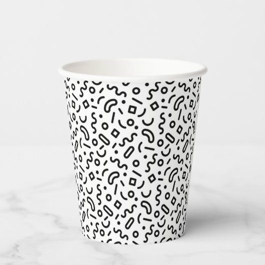 Gobelets En Papier Motif Retro Squiggle (Verso)