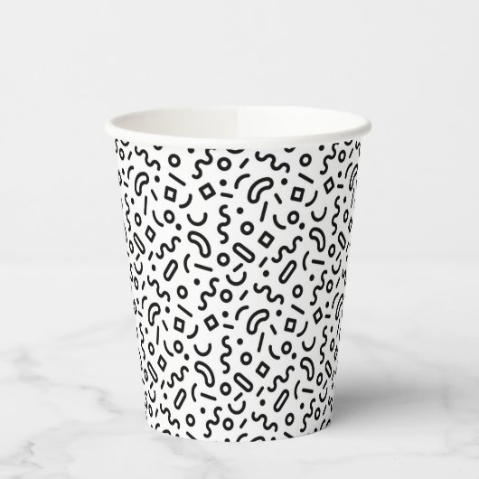 Gobelets En Papier Motif Retro Squiggle (Gauche)