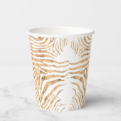 Gobelets En Papier motif rose or zèbre peau (Verso)