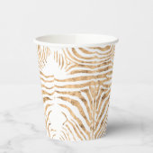 Gobelets En Papier motif rose or zèbre peau (Gauche)
