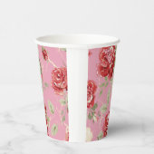 Gobelets En Papier Motif rose rouge cerise (Droite)