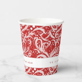 Gobelets En Papier Motif rouge Abstrait de flocon de neige #10 ID1009 (Droite)