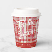 Gobelets En Papier Motif rouge Gold Plaid N° 2 ID1009 (Verso)