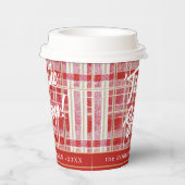 Gobelets En Papier Motif rouge Gold Plaid N° 2 ID1009 (Droite)