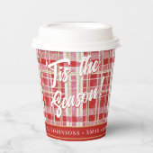 Gobelets En Papier Motif rouge Gold Plaid N° 2 ID1009 (Recto)