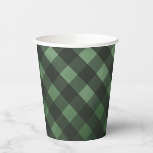 Gobelets En Papier Motif Rustique vert Plaid (Gauche)