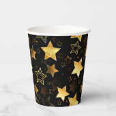 Gobelets En Papier Motif sans couture avec étoiles d'or (Verso)