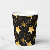 Gobelets En Papier Motif sans couture avec étoiles d'or (Droite)