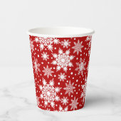 Gobelets En Papier Motif sans couture blanc et rouge (Verso)