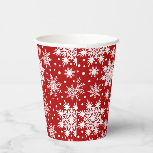 Gobelets En Papier Motif sans couture blanc et rouge (Droite)