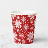 Gobelets En Papier Motif sans couture blanc et rouge (Recto)