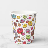 Gobelets En Papier Motif sans couture de donuts (Recto)