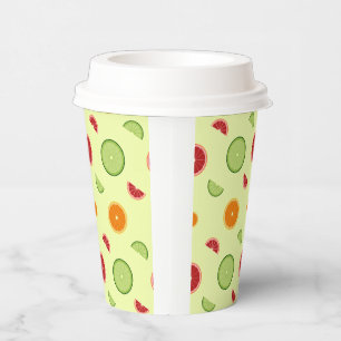 Gobelets En Papier Motif sans couture de tranche d'orange