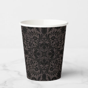Gobelets En Papier Motif sans couture de vigne noir charbon de Wm Mor