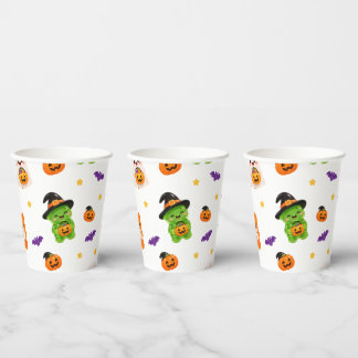 Gobelets En Papier Motif sans couture Halloween mignon – Citrouilles