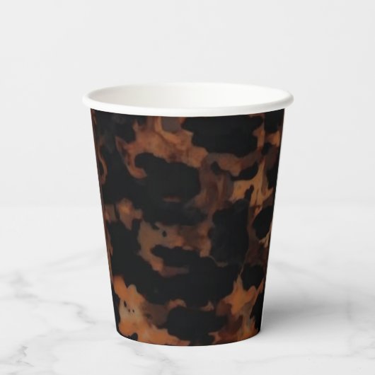 Gobelets En Papier Motif sans fil Tortoiseshell, Chic TortoiseShell (Verso)