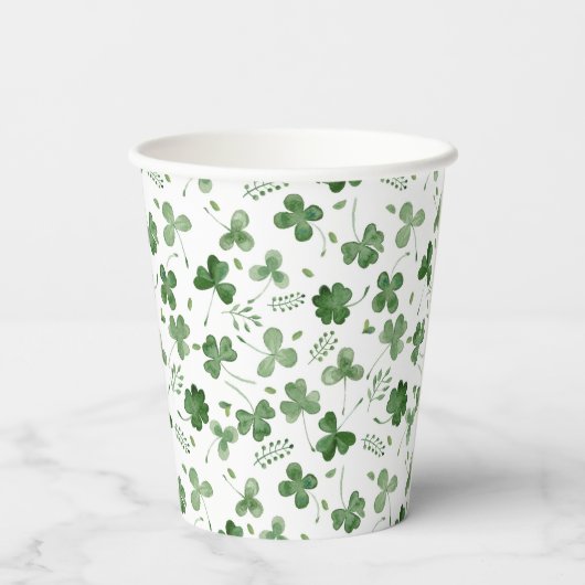 Gobelets En Papier Motif Shamrock Aquarelle douce (Verso)