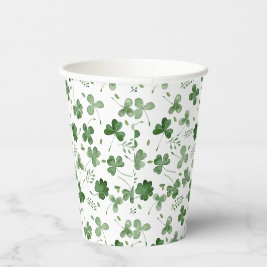 Gobelets En Papier Motif Shamrock Aquarelle douce (Droite)
