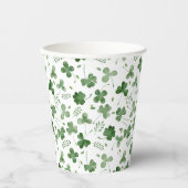 Gobelets En Papier Motif Shamrock Aquarelle douce (Recto)
