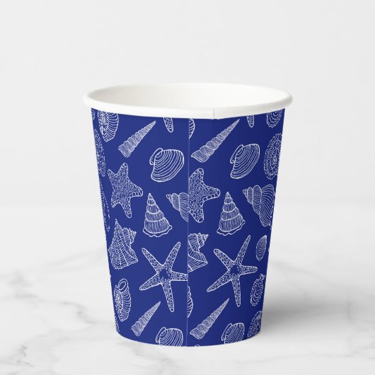 Gobelets En Papier Motif Shell bleu clair (Droite)