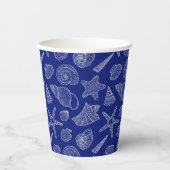 Gobelets En Papier Motif Shell bleu clair (Recto)