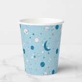 Gobelets En Papier Motif Sky & Space bleu (Verso)