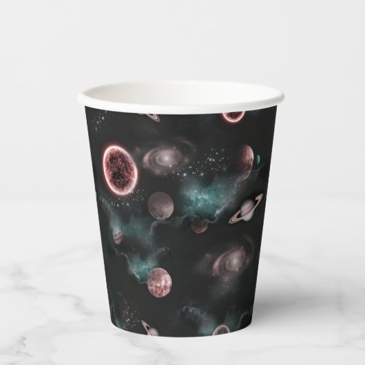 Gobelets En Papier Motif spatial (Recto)