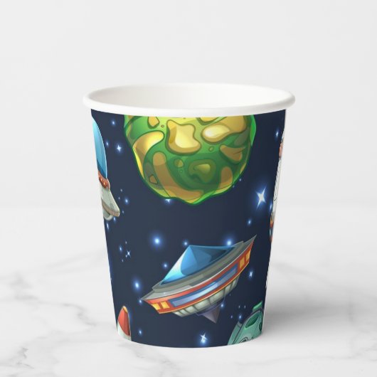Gobelets En Papier Motif spatial (Verso)