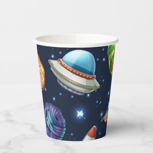 Gobelets En Papier Motif spatial (Gauche)