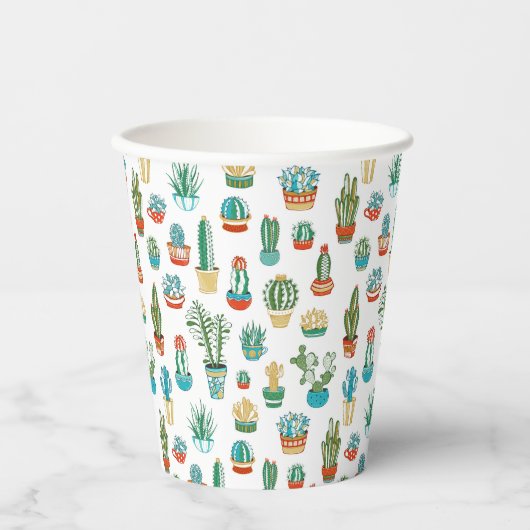 Gobelets En Papier Motif Succulent (Recto)