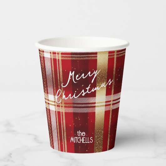 Gobelets En Papier Motif tatan rouge or Noël #7 ID1009 (Recto)