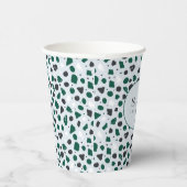 Gobelets En Papier Motif Terrazzo Émeraude Moderne (Droite)