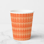 Gobelets En Papier Motif textile de zigzag abstrait rouge (Recto)
