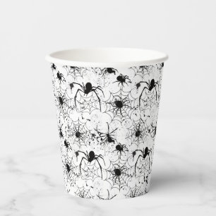 Gobelets En Papier Motif Toile d'araignée Halloween