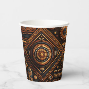 Gobelets En Papier Motif traditionnel africain. Afrique ethnique