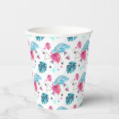 Gobelets En Papier Motif triangle feuille tropicale (Recto)