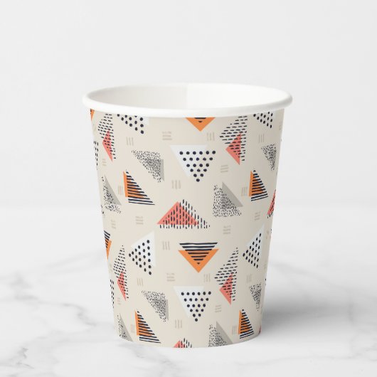 Gobelets En Papier Motif triangle géométrique (Gauche)