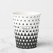Gobelets En Papier Motif triangle noir blanc Formes géométriques (Recto)