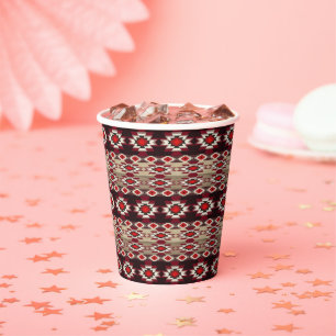 Gobelets En Papier Motif tribal ethnique du sud-ouest.