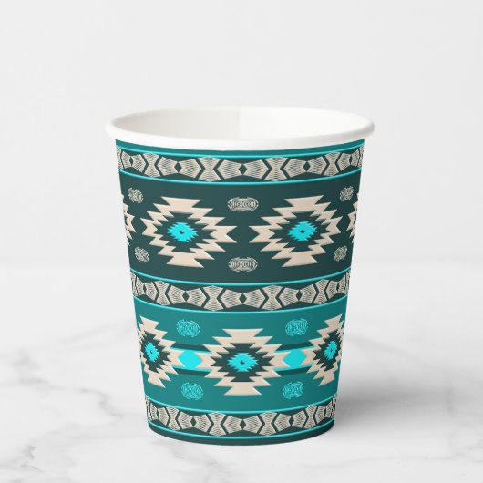 Gobelets En Papier Motif tribal ethnique du sud-ouest. (Gauche)