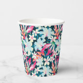 Gobelets En Papier Motif tropical coloré (Recto)